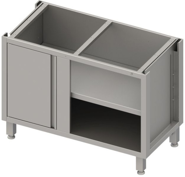 Stalgast RVS hoekonderkast kast versie 2.0 met draaideur, voor poten/plintframe, deel 1/2 voor 640 mm inbouwdiepte 1100x540x660 mm, BX115658