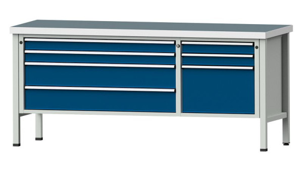 ANKE werkbanken kistwerkbank, model 288 V, 2000 x 700 x 900 mm, RAL 7035/5010, UBP 50 mm, 304.639
