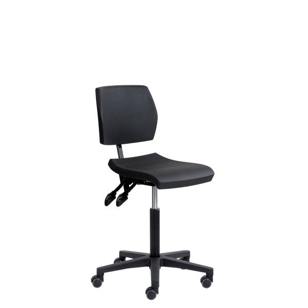 SOFAME werkstoel ERGOSLIM met wielen, zithoogte 42-56 cm, met zitdiepteverstelling, polyamide onderstel, W050100027