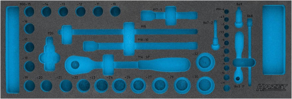 Hazet 2-componenten zachtschuiminleg, 2-componenten zachtschuiminleg leeg voor 111 L Afmetingen / lengte: 635 mm x 218 mm, 163-110L