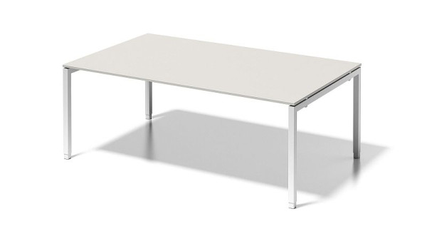Bisley Cito executive werkplek / vergadertafel, 650-850 mm in hoogte verstelbaar U-frame, H 19 x B 2000 x D 1200 mm, grijswit / verkeerswit, DUH2012GW396