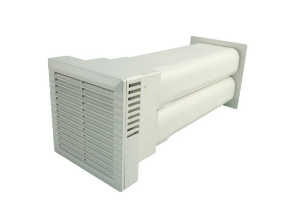 Marley DUO luchtafvoer- en luchttoevoersysteem voor aansluiting op vlak kanaalsysteem 100 125 wit, 064277