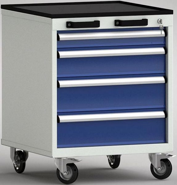 KLW professionele gereedschapswagen - 572 x 655 x 750 mm B x D x H met opstaande rand aan 4 zijden, FEA0600-04EPV-001