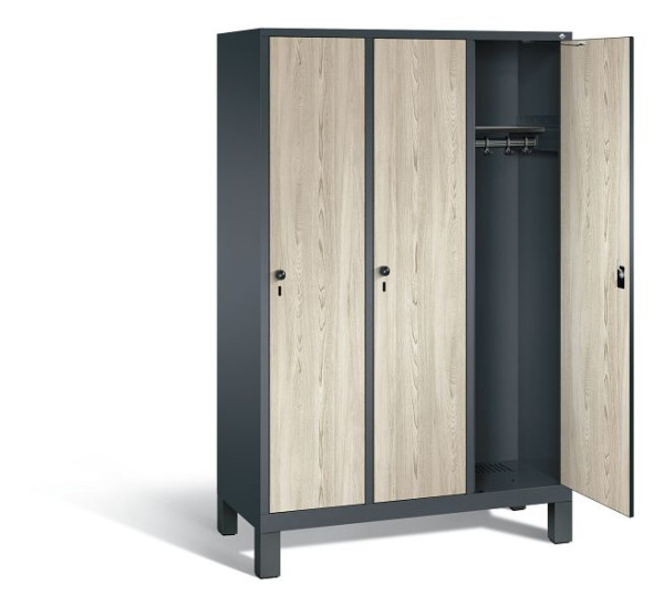 C+P garderobe Evolo, H1850xB1200xD500mm, kleur: antracietgrijs / Sen ash decor, 48010-32 S10564