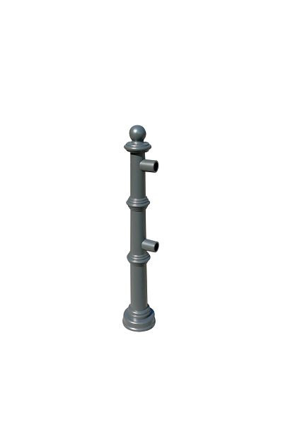 Schake aluminium stijlpaal serie 495.01B, eindpaal voor bovenrail, 495_01B