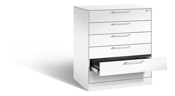C+P archiefkast Asisto, H1010xB800xD600mm, kleur: verkeerswit, beugelgreep, 146243-600 S10026