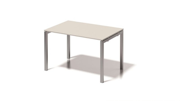 Bisley Cito bureau, 730 mm U-frame met vaste hoogte, H 19 x B 1200 x D 800 mm, grijswit/zilver, DUF1208GW355