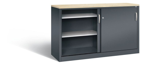 C+P dressoir met schuifdeuren Acurado, H1000xB1600xD500mm, kleur: antracietgrijs, beugelgreep, 2156-00 S10116