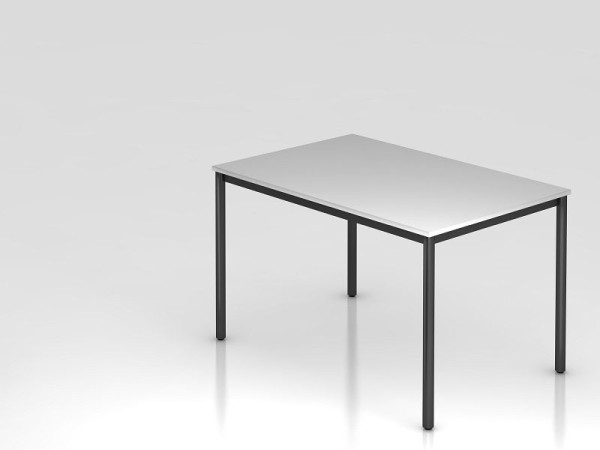 Hammerbacher vergadertafel rond onderstel 120x80 grijs/zwart, rechthoekige vorm, VDR12/5/D