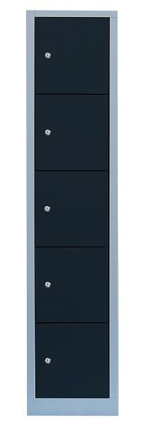 Lüllmann stalen compartimentenkast, 1800 x 415 x 500 mm, lichtgrijs/antracietgrijs, 523518