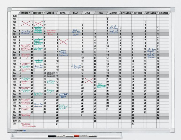 Legamaster PROFESSIONAL jaarplanner 365 dagen 90x120cm, 7-400000