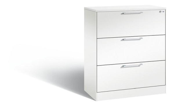 C+P hangarchiefkast Asisto, H1010xB800xD435mm, kleur: verkeerswit, beugelgreep, 146043-312 S10093