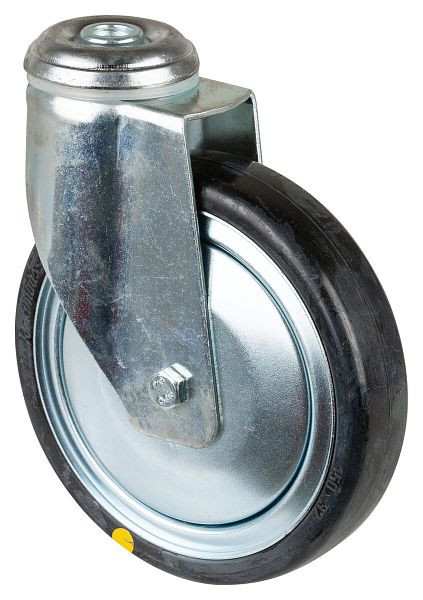 BS-wielen Zwaar apparatenwiel, breedte 32 mm, Ø150 mm, tot 100 kg, grijs rubber, elektrisch geleidend, kunststof wiellichaam, kogellagers, C101.A89.150