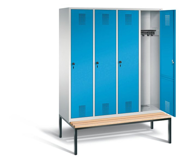 C+P garderobe Evolo, H2090xW1590xD815mm, kleur: lichtgrijs / lichtblauw, 48050-42 S10040