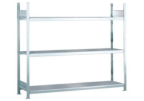 Schulte breedvakstelling met stalen legborden, basisveld, 3 opbergniveaus, vakbreedte 2500 mm, 2560 x 836 x 2000 mm, 278914