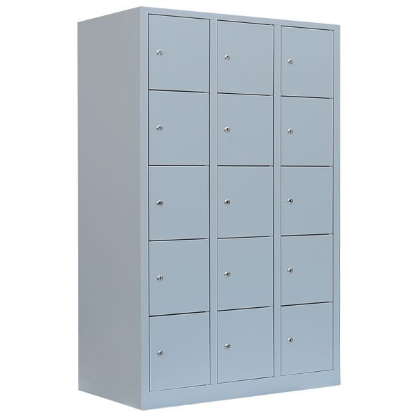 Lüllmann lockerkast, 3 compartimenten, 15 compartimenten, 1800 x 1185 x 500 mm, lichtgrijs, 523530