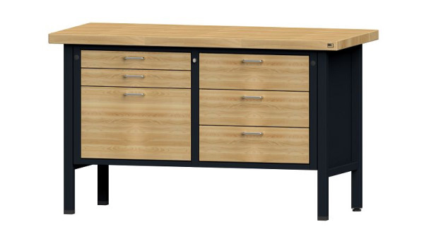 ANKE werkbanken kistwerkbank, model 207 VH, 1500 x 700 x 900 mm, RAL 7016/beuken, BMP 50 mm, 312.023