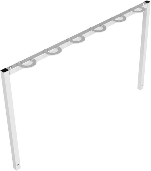 Schake Scooter rijparker, stationair om in beton te plaatsen met afsluitbare borgringen van 40x40x2mm, stalen buis totale breedte: 1500mm, 421_92