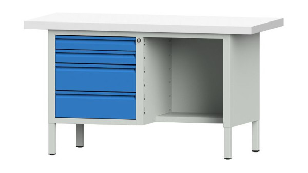 ANKE werkbanken kistwerkbank, model 334 E, 1500 x 700 x 850 mm, RAL 7035/5012, KSP 50 mm, 510.311