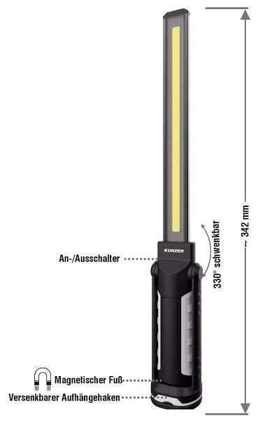 Kunzer werklamp met COB-technologie en dimfunctie, PL-011.2