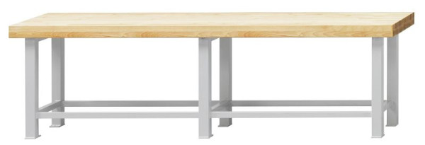 ANKE zware werktafel; 2 werkplekken; 3000 x 800 mm; RAL 7035; Massief beuken plaat