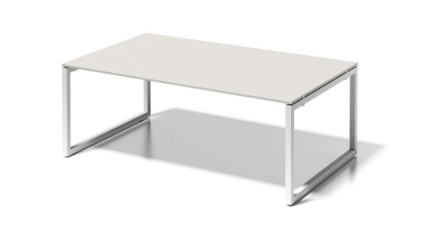 Bisley Cito directiewerkplek/vergadertafel, 730 mm vaste hoogte O-frame, H 19 x B 2000 x D 1200 mm, grijswit/verkeerswit, DOF2012GW396