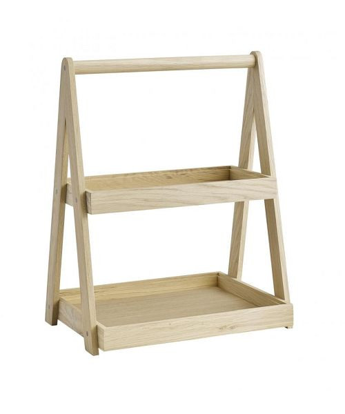 APS Etagère, 2-laags -VALO-35 x 26,5 cm, hoogte: 44,5 cm, eikenhout (geolied), 14010