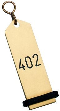 Contacto hotelsleutelhanger 10 cm, geanodiseerd licht metaal, goudkleurig, 7653/920