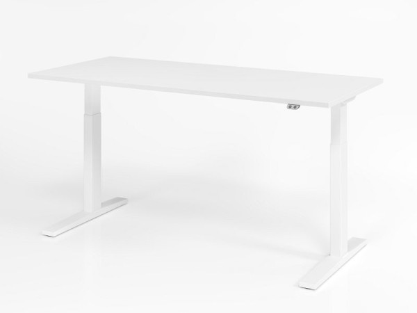 Hammerbacher bureau XMKA19, 180 x 80 cm, blad: wit, 25 mm dik, ABS dikke rand, rechthoekige vorm, wit, VXMKA19/W/W