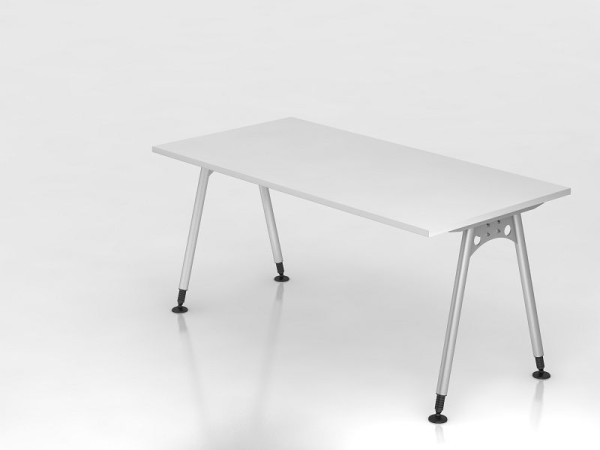 Hammerbacher bureau A-poot 160x80cm, wit, rechthoekige vorm, VAS16/W/S