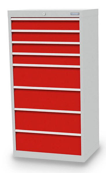 Bedrunka + Hirth ladekast, diepte 500 mm, R 24-16, 680 x 500 x 1319 mm, 8x lades (4x100VA, 4x200VA), draagvermogen 50 kg, 613.404