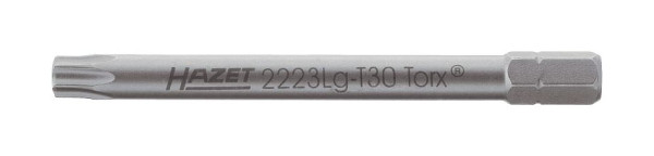 Hazet bit, massieve zeskant 6,3 (1/4 inch), binnen TORX® profiel, T30, rond mes, lange versie, sleutelmaat: T30, 2223LG-T30
