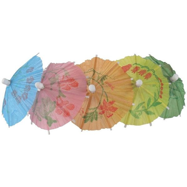 Fiesta papieren paraplu's in verschillende kleuren 17cm, VE: 144 stuks, CL443