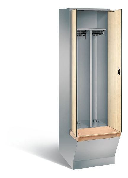 C+P zwart wit kastje Evolo, H2090xW610xD815mm, kleur: wit aluminium / Donau esdoorn decor, 48056-20 S10344