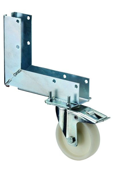 BS rollen, bouwhekrol met rem, breedte 35 mm, Ø125 mm, tot 175 kg, loopvlak/wiellichaam kunststof, rollager, L420.B10.FUSS