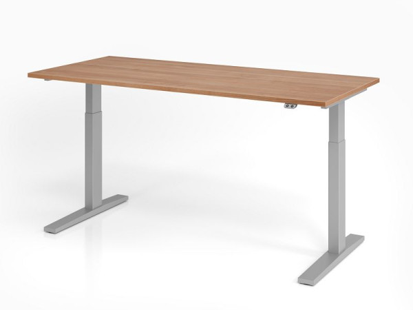 Hammerbacher bureau XMKA19, 180 x 80 cm, blad: walnoot, 25 mm dik, ABS dikke rand, rechthoekige vorm, VXMKA19/N/S