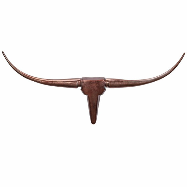 Wohnling Decoratief gewei Stier M brons 100 cm aluminium design hoorns, wanddecoratie stierenkop hoorn modern, WL1.394