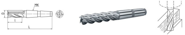 ELMAG HSS Co5 vingerfrees met morseconus DIN 845, Ø 12,0 mm, MK 2 (lang), 74051