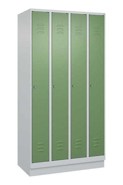 C+P luierkluis Classic PLUS, onderbouw, 4 vakken, 1950x1000x500mm, 7035/6011, cilindersloten, 080020-49 S10021