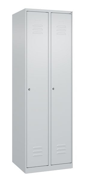 C+P luierkluis Classic PLUS met middenwand, 2 vakken, 1850x600x500mm, 7035/7035, cilindersloten, 080000-20F S10022
