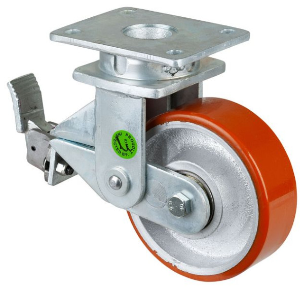 BS-wielen Zwevende zwaarlastwielen, breedte 50 mm, Ø150 mm, tot 600 kg, gegoten polyurethaan loopvlak 95 Shore A, gegoten wiellichaam, kogellagers, T100.C10.150