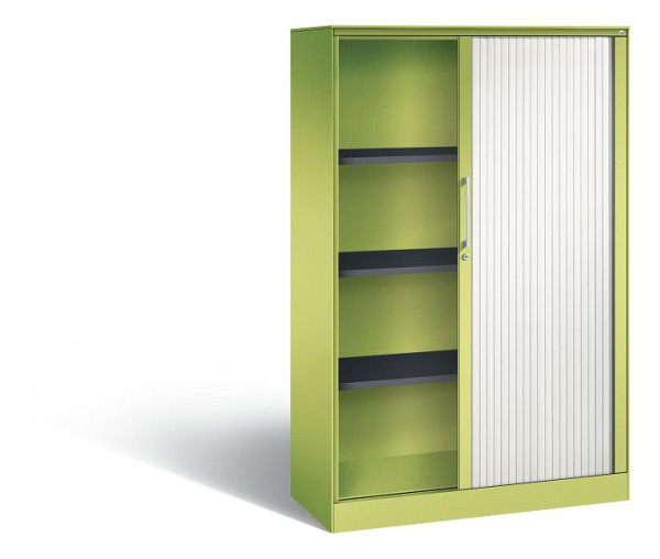 C+P rolluikkast Asisto, H1639xB1000xD435mm, kleur: virid groen/verkeerswit, beugelgreep, 4 niveaus, 143012-000 S10065