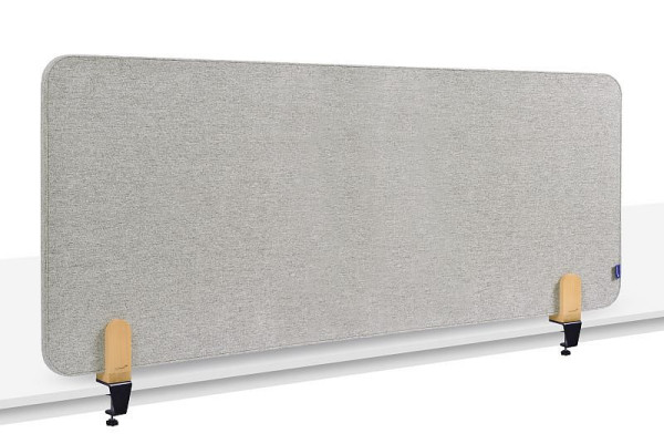 Legamaster ELEMENTS akoestische tafelverdeling 60x160cm kalm grijs incl. 2 tafelklemmen, 7-209812