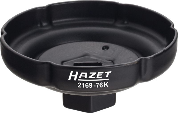 Hazet oliefiltersleutel, hol vierkant 12,5 mm (1/2 inch), gegroefd profiel, 85 mm, 2169-76K