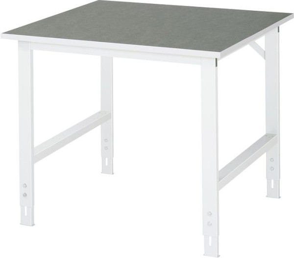 RAU werktafel Tom serie (6030) - in hoogte verstelbaar, werkblad met linoleum/universele bekleding, 1000x760-1080x1000 mm, 06-625L10-10.12