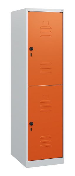 C+P Doppelstöckiger Spind Classic PLUS, 1530x400x500mm, 7035/2004, Drehriegel, 0803005-12 S10000