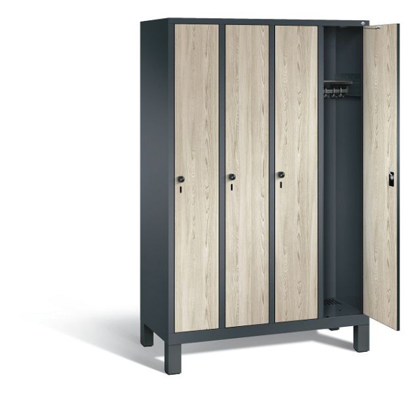 C+P Evolo kleerkast, H1850xB1190xD500mm, kleur: antracietgrijs / Sen ash decor, 48010-40 S10756