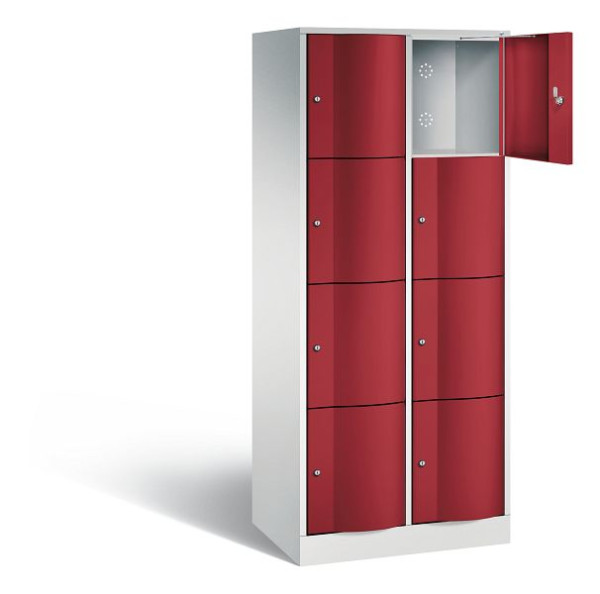 C+P lockerkast Resisto, H1950xW772xD540mm, kleur: lichtgrijs/robijnrood, 8470-272 S10104