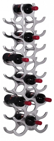 Wohnling Design aluminium wijnrek VINO 27 flessen in zilver 31x98x14 cm, WL1.253