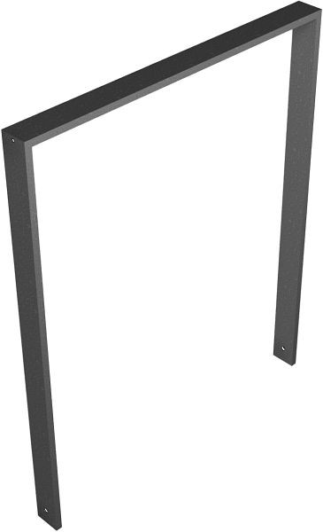 Schake armleuning van rechthoekige staalbuis, 80 x 20 mm, zonder dwarsbalk, totale breedte: 1000 mm, thermisch verzinkt, 458_100